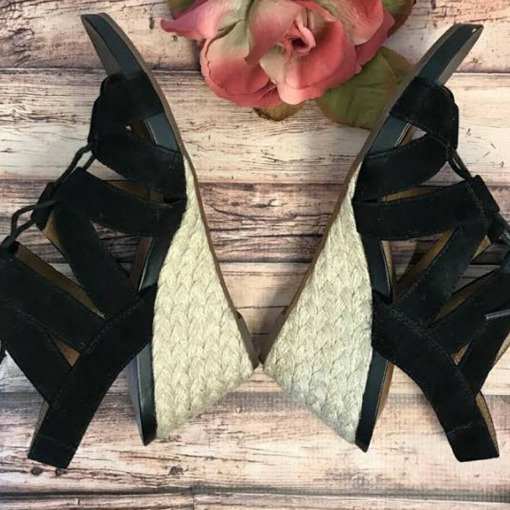 Clarks Artisan Wedge Sandals Suede